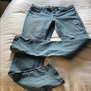 Free people- stretchy faded skinny jeans